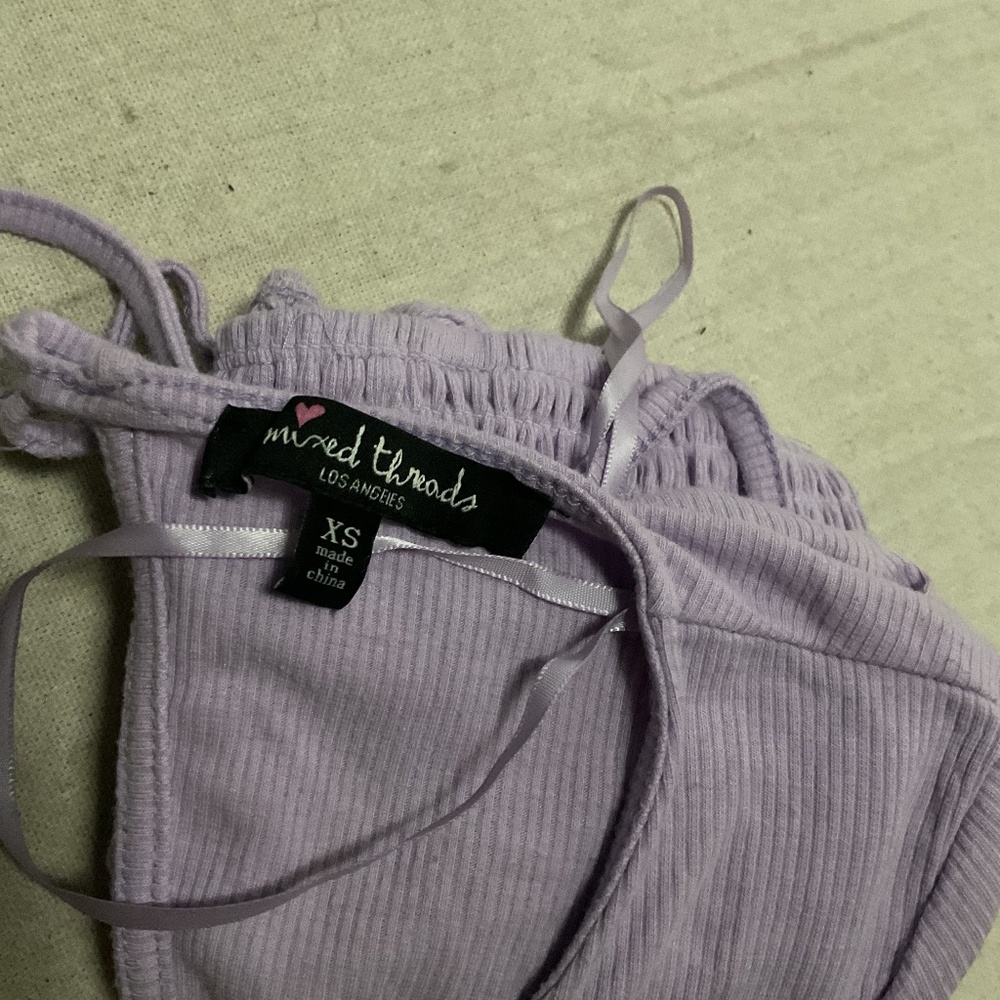Purple Ribbed Crop Top - Picture 6 of 7